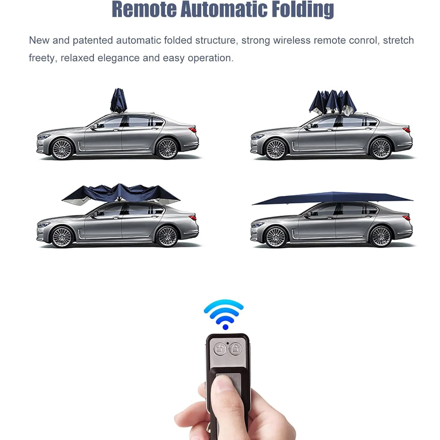 Fully Automatic Car Tent Removable Folding Portable Sun Protection Cover with Remote Control Hail Protection Car Umbrella