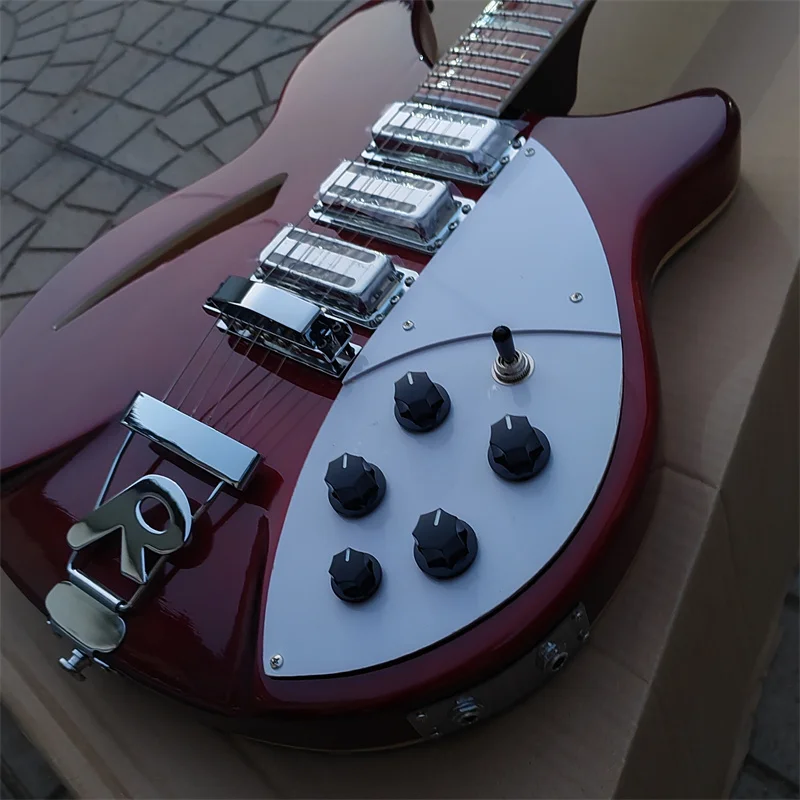 

Semi-Hollow 6-String Electric Guitar Deep Wine Red Paint in Stock