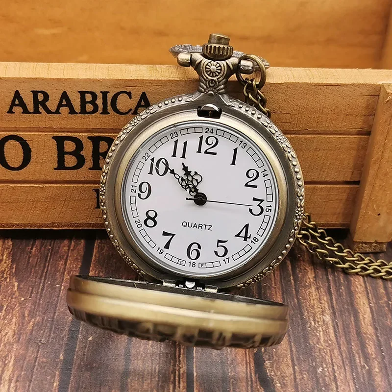 새로운 청동 생명의 나무 석영 주머니 시계 레트로 포켓 Fob 시계 펜던트 목걸이 주머니 시계 남성 여성 선물