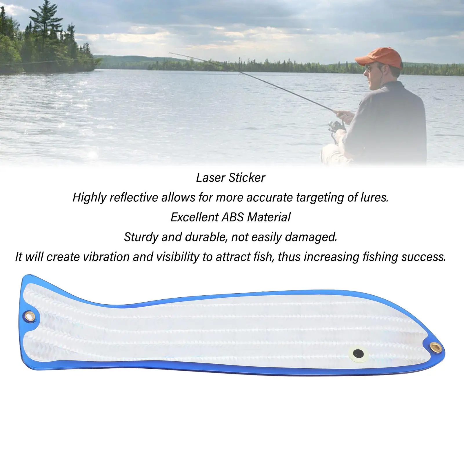 Fish Shape Fishing Lure Flasher with Laser Sticker - Easy to Use ABS Bait for Increased Success in for water