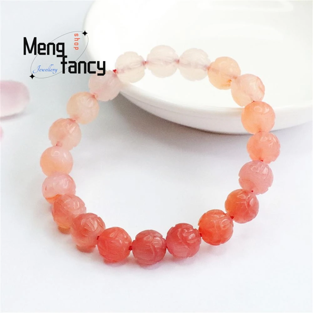 Natural Salt Source Agate Lotus Beads Strings Colorful Treasure Bracelet Simple Elegant High-grade Couple Luxury Quality Jewelry