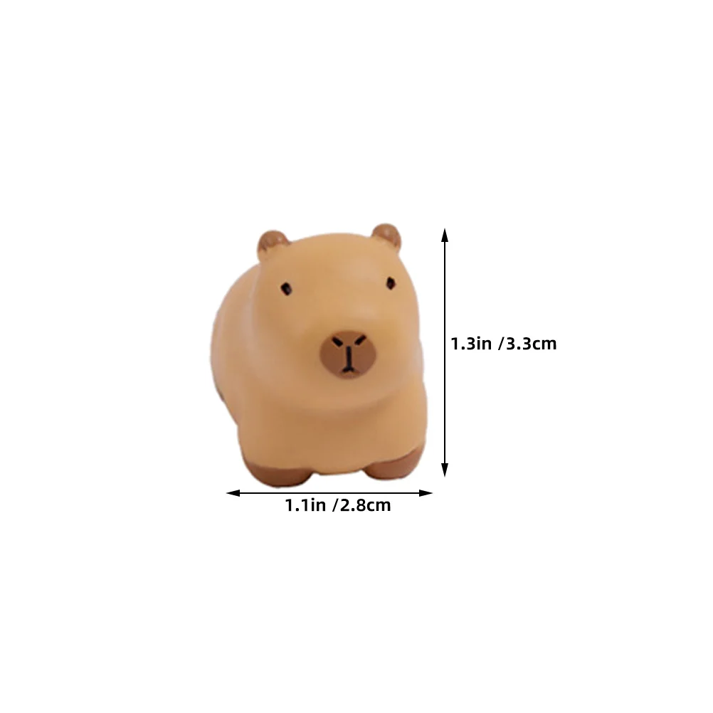 6 قطعة كابيبارا صغيرة الراتنج المشهد الصغير تمثال لطيف الحيوان زخرفة لمكتب ديكور المنزل لوازم الحفلات الديكور #2