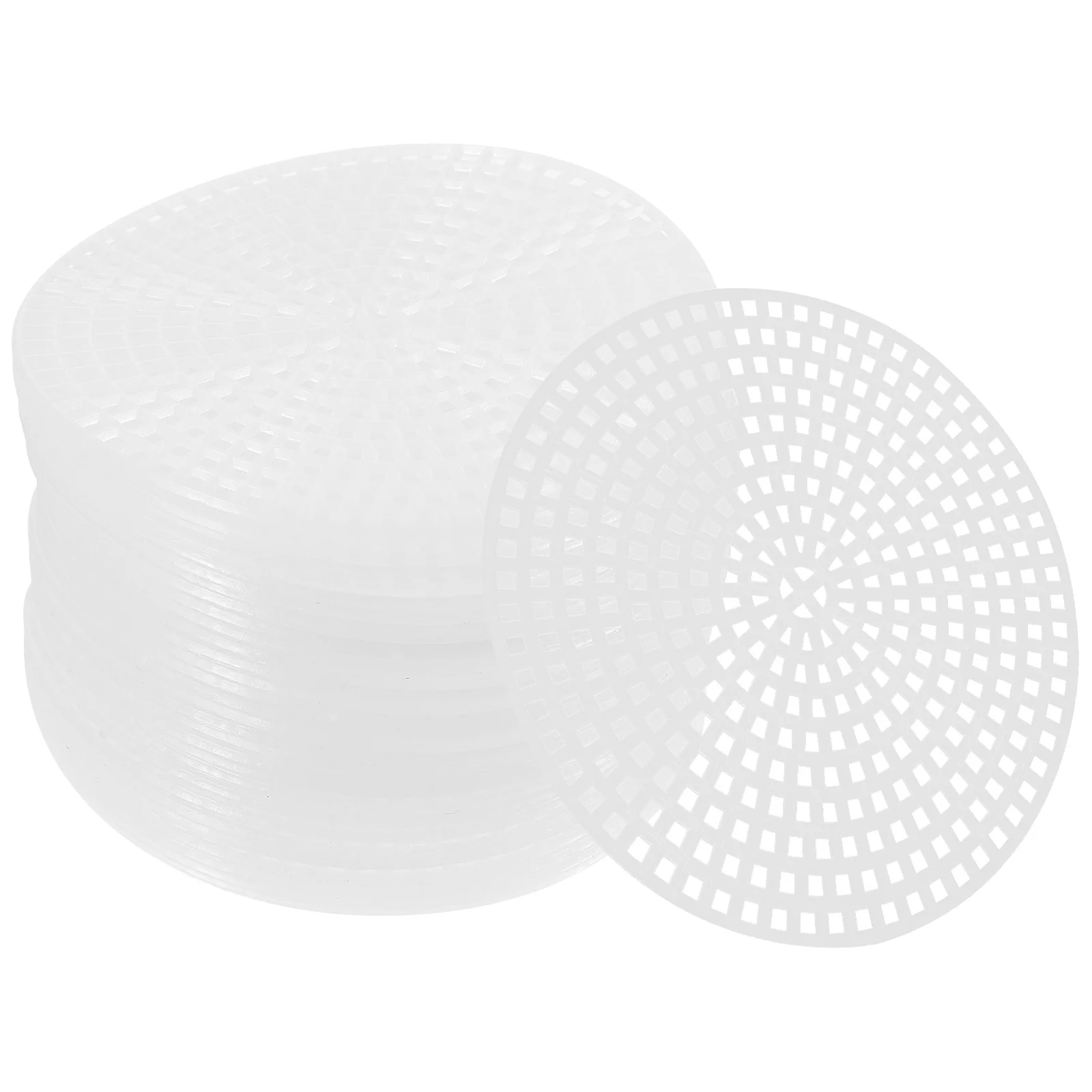 30 قطعة لوحة شبكية مستديرة بغرز متقاطعة 7.7 سنتيمتر ورقة بلاستيكية قابلة للقطع لتقوم بها بنفسك حقيبة أسفل بطانة المشاريع الحرفية الأبيض متعددة الأغراض