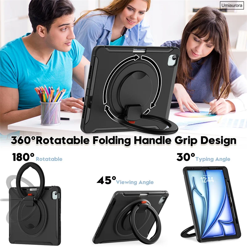 لباد ميني 8.3 "A17 برو 11 12.9 13 بوصة M2 M3 M4 M5 الهواء 7 6 5 4 10.9 حلقة سحب حامل اللوحي غطاء مدرع للصدمات Funda