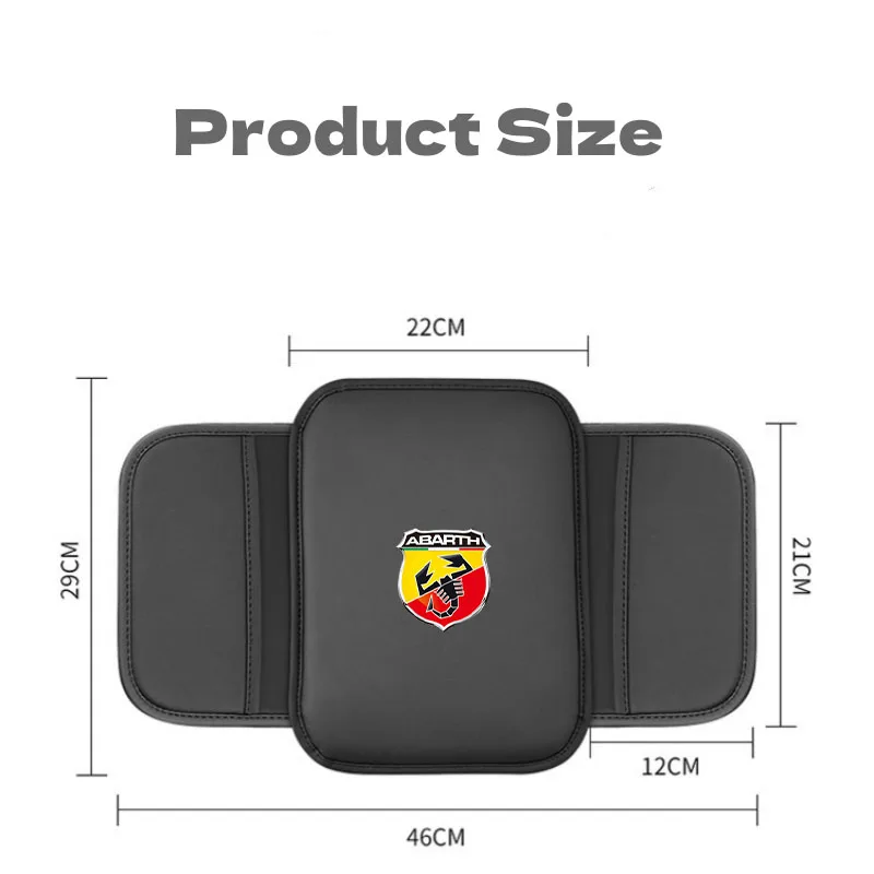 Car Armrest Box Pad Center Console Arm Rest Protector Storage Pocket for Abarth 500 124 595 Ducato Stilo Palio UNO Astra Bravo