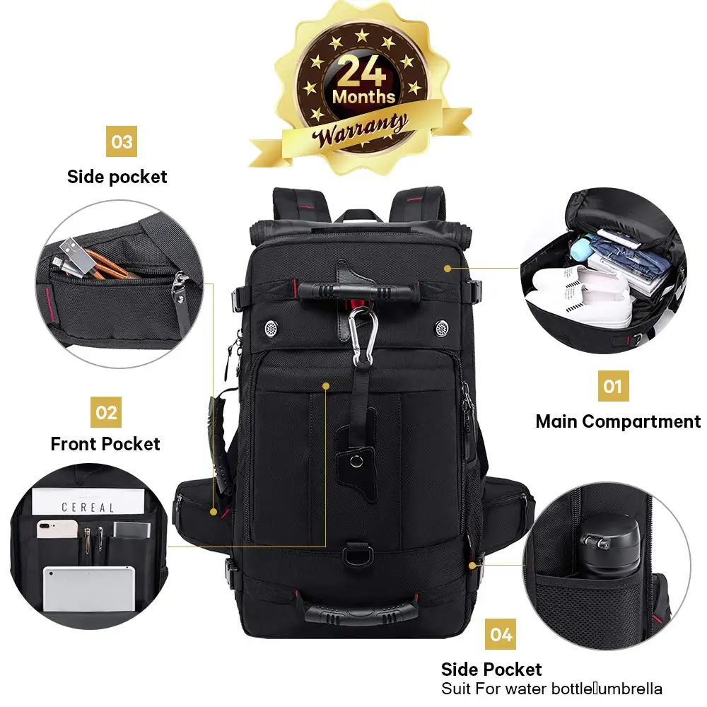 BANGE 옥스포드 방수 여행 배낭 남성 등산 여행 가방 하이킹 배낭 야외 스포츠 학교 가방 남성용 노트북 백팩