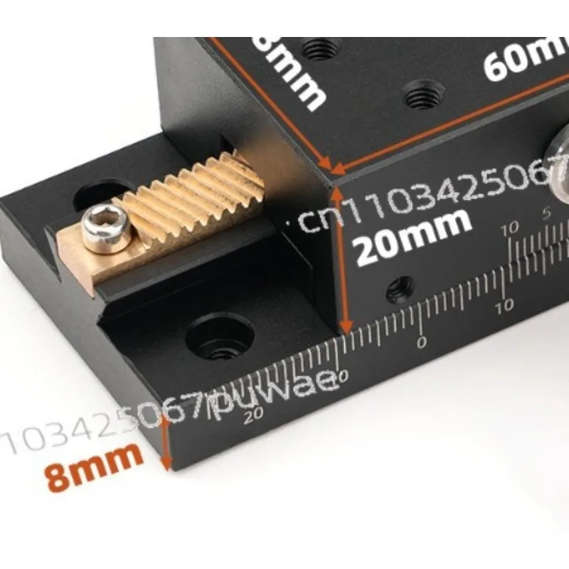 

Manual X-axis Displacement Platform Precision Fine-Tuning 40 Stroke Slider Gear Rack And Rack Small Dovetail Slot Slide Platform