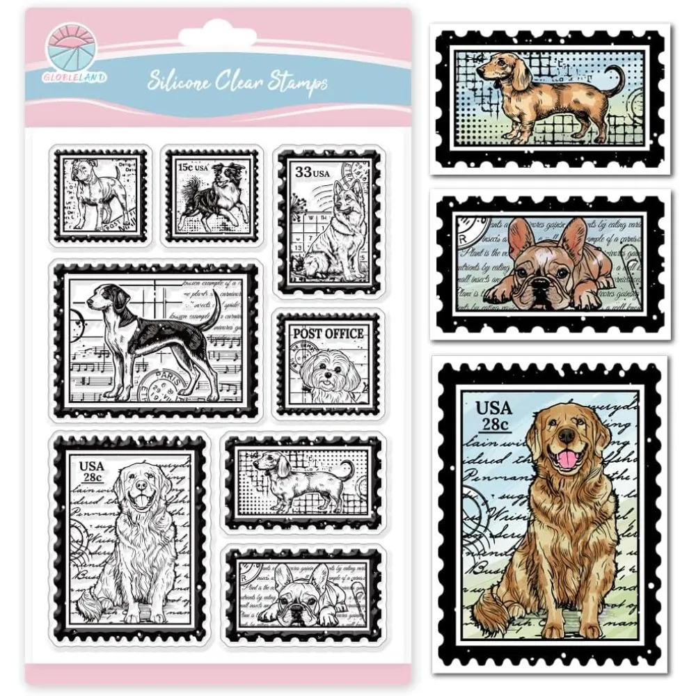 Transparente PVC-Kunststoffstempel für DIY-Scrapbooking, Fotoalbum, dekorative Kartenherstellung, Hund, 160 x 110 x 3 mm