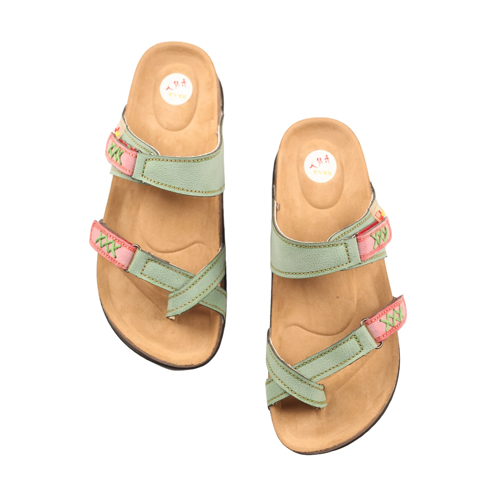 TMA EYES Sommerliche, lässige, farbblockierte, dicksohlige Slipper mit Zehenclip – coole Outdoor-Schuhe – Detail 2