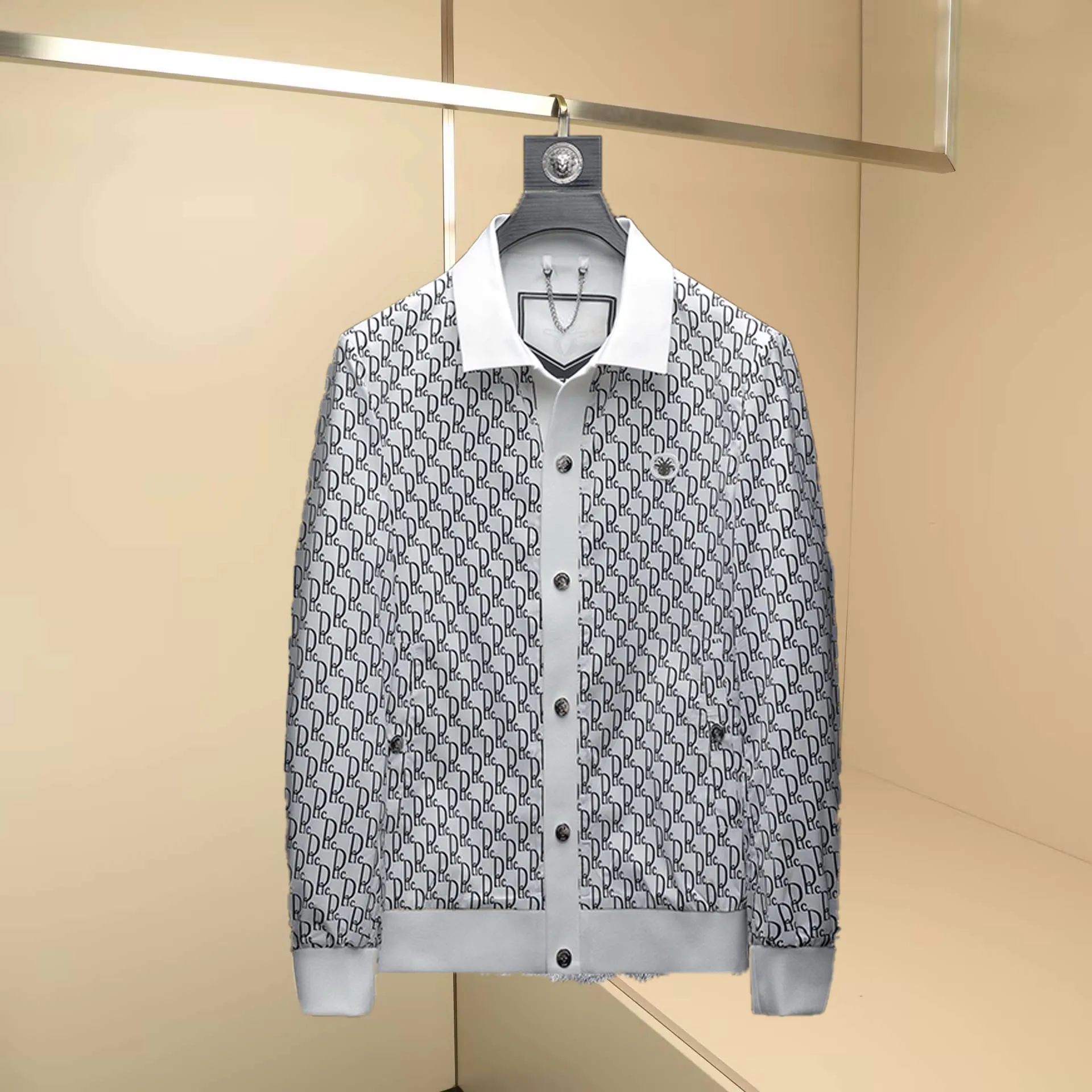 

Sli Casual Men's Jaet 2025 New Faion Spring Autumn Flip Collar Versatile Comfortable Breathable Polyester Long Sve