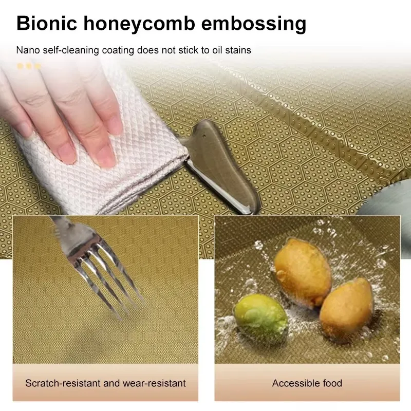 حوض مطبخ ذهبي من الفولاذ المقاوم للصدأ حوض شلال مزدوج شاشة ديجيتال منقوش فتحة واحدة كبيرة حوض غسيل متعدد الوظائف #2