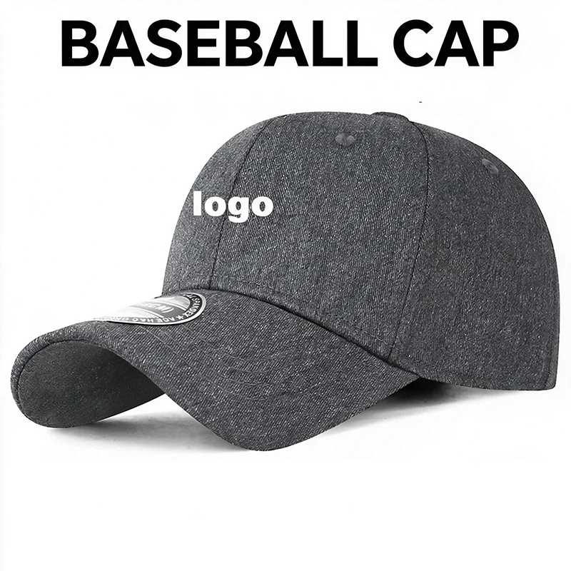 Custom Logo Vintage Solid Blank Closed Back Baseball Cap Sun Protection No Exposed Head All Seasons Unisex Outdoor Adjustable