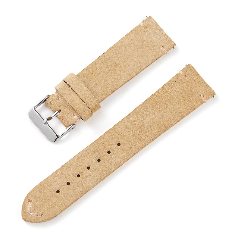 UTHAI Leather Strap 18mm 20mm 22mm Suede Strap With double-Sided Leather Hand Sewn Wristband M46