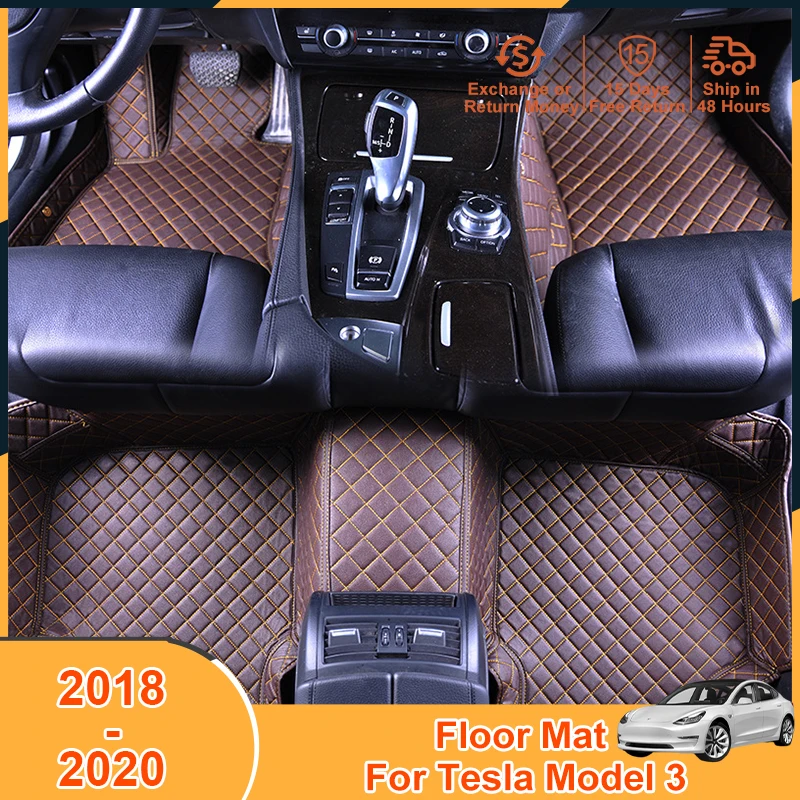 2018-2020 Foot Pad for Tesla Model 3 2018 2019 2020 Accessories Floor Mats Carpets Left Hand Drive Cover XPE Leather Non-Slip