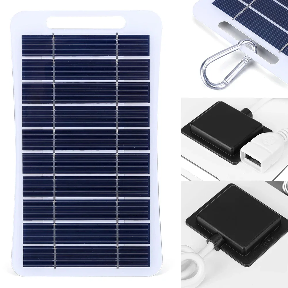 2W 5V Portable Solar Panel For Mobile Phone Camping Hiking Charging Waterproof Solar Charging Panel Battery Phone Charge