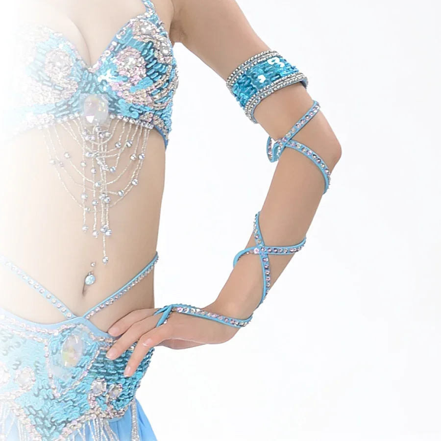 11สี Est Belly Dance อุปกรณ์เสริม1ชิ้นยืดสายคล้องคอปรับ Sequins Belly Dance Armband