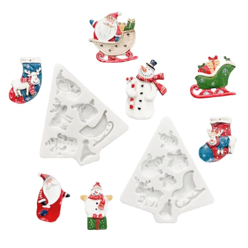 Christmas Christmas Silicone Candy Craft Moulds Resin Tools Cupcake Baking Moulds Fondant Cake Decorating Tools