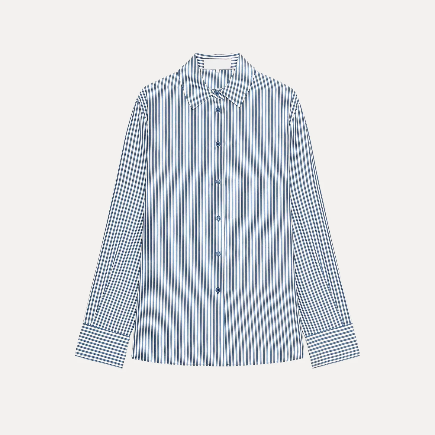 

Faionable Commuter Stripe irt Women's Sle Drapey irt 2025 Autumn New Arrival Z Long Sve Regular Thin