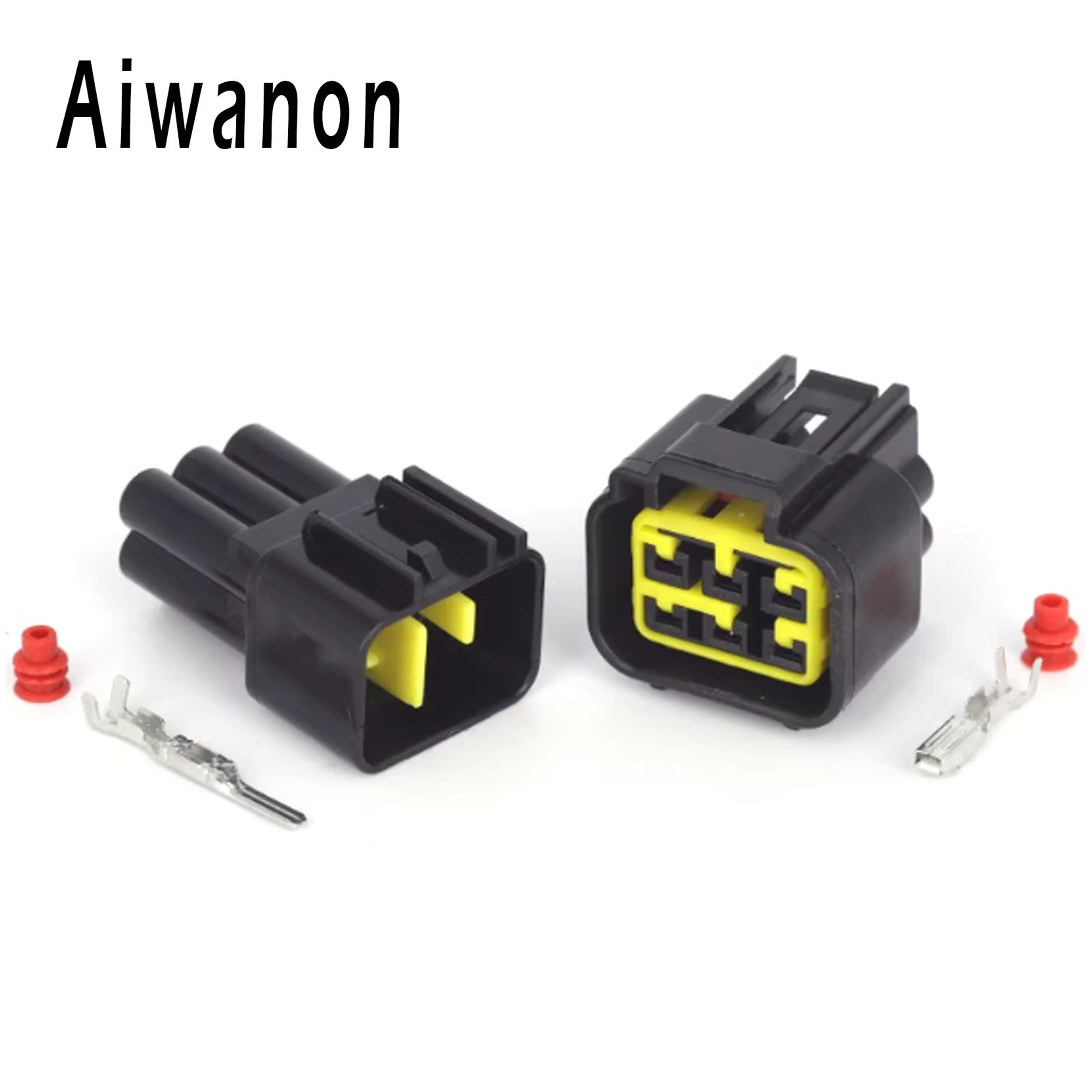 

1 Set 6 Pin Car Window Lifter Ignition Coil Electrical Cable Connectors Female Male Wire Harness Plug For Ford FW-C-6F M-B
