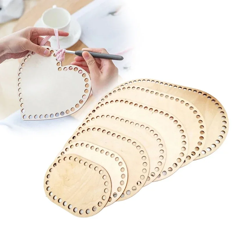 Crochet Basket Base Oval Blank Solid Natural Wooden Basket Bottom for Diy Basket Weaving Supply Craft Making Home Decoration