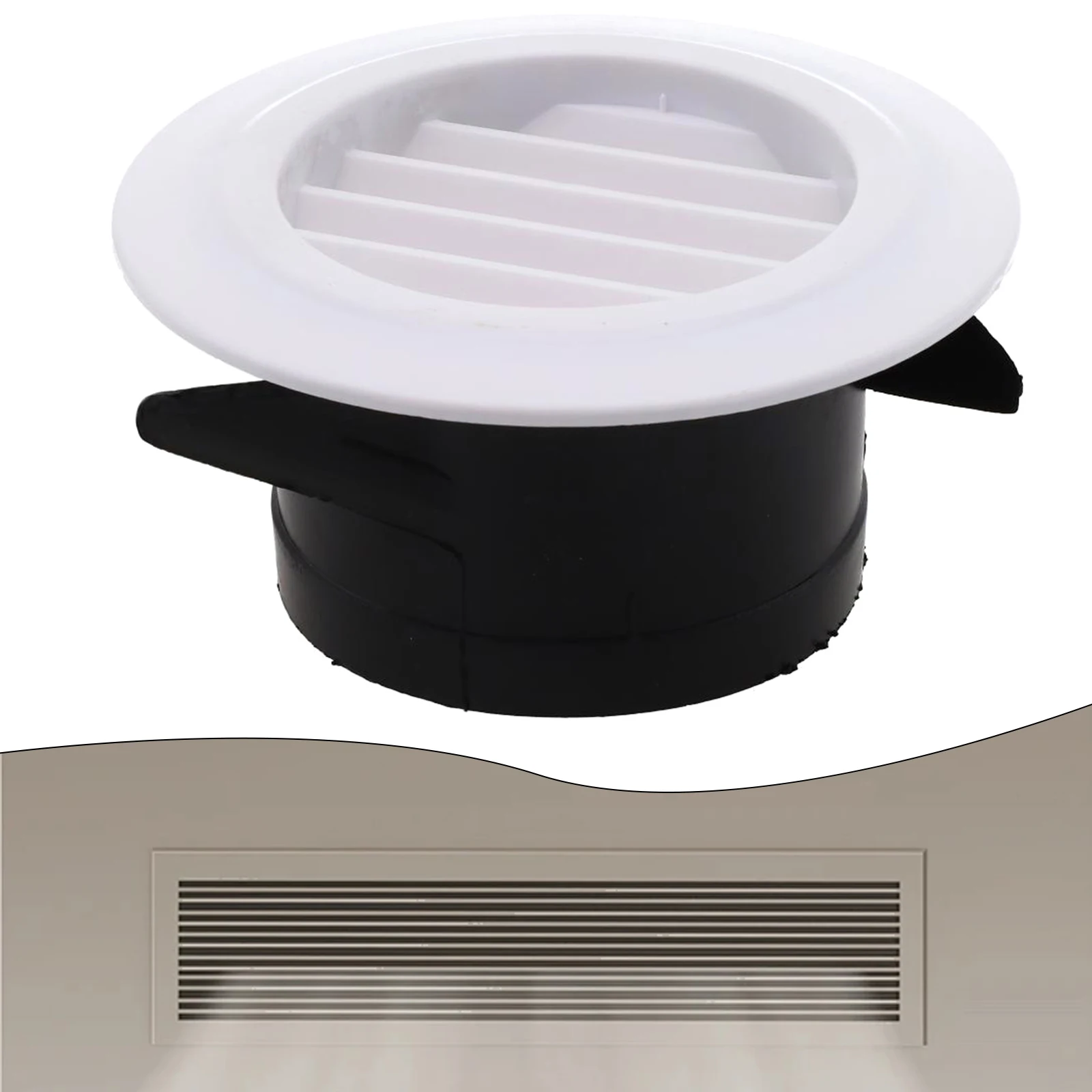 덕트 통풍구 원형 루버 통풍구 75mm/100mm/125mm/150mm/200mm 내부 ABS 그릴 환기 벽 통풍구 커버 조정 가능한 공기 Vol