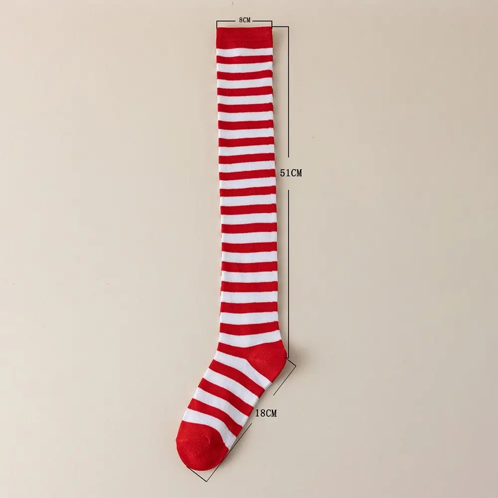 Keep Warm Colorful Striped Stockings Japanese Style Soft Over Knee Socks Sexy Sweet Knee Thigh High Socks Halloween Party