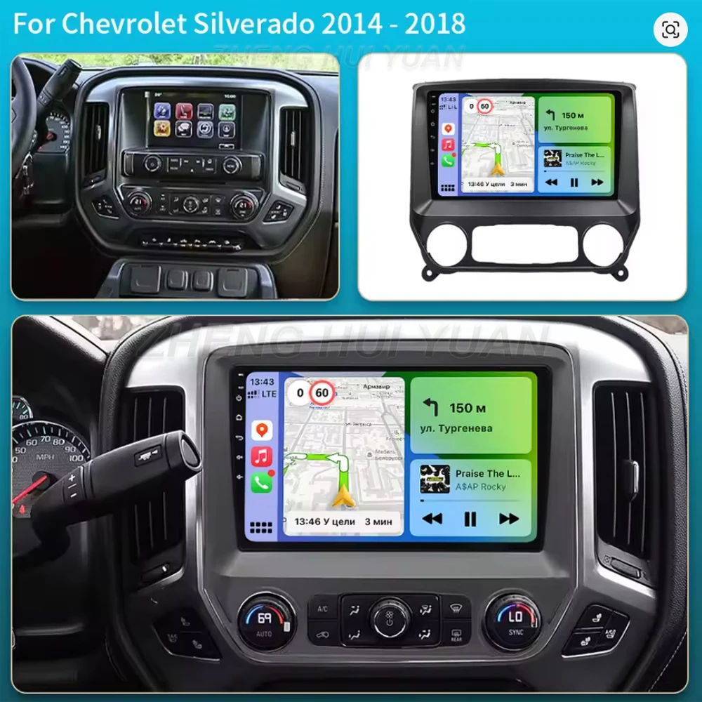 For Chevrolet Silverado 3 GMTK2 2014 2015 2016 2017 2018 Android 16 Car Radio Multimedia Player Android Auto Carplay Head Unit