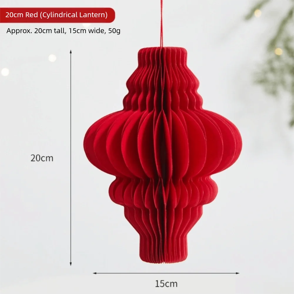 2026 Red Honeycomb New Year Decorations Paper Hanging Style Hanging Pendant with Tassel Christmas Balls New Year Eve