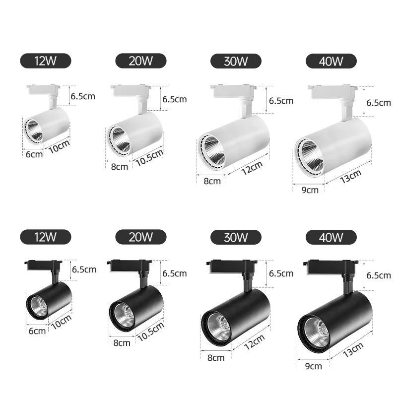 Der komplette Satz von LED-Schienen beleuchtungs systemen 12//40w Cob Spot Leuchten enthält t Schienen lampen für Geschäfte