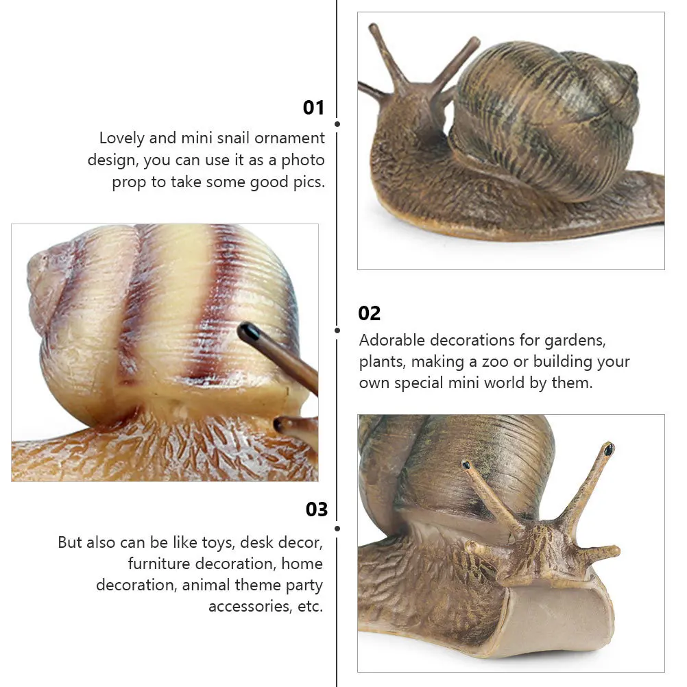 

2Pcs Resin Snail Miniatures Miniature Garden Decorations Micro Landscape Accessories Aquarium Micro Landscape Decor