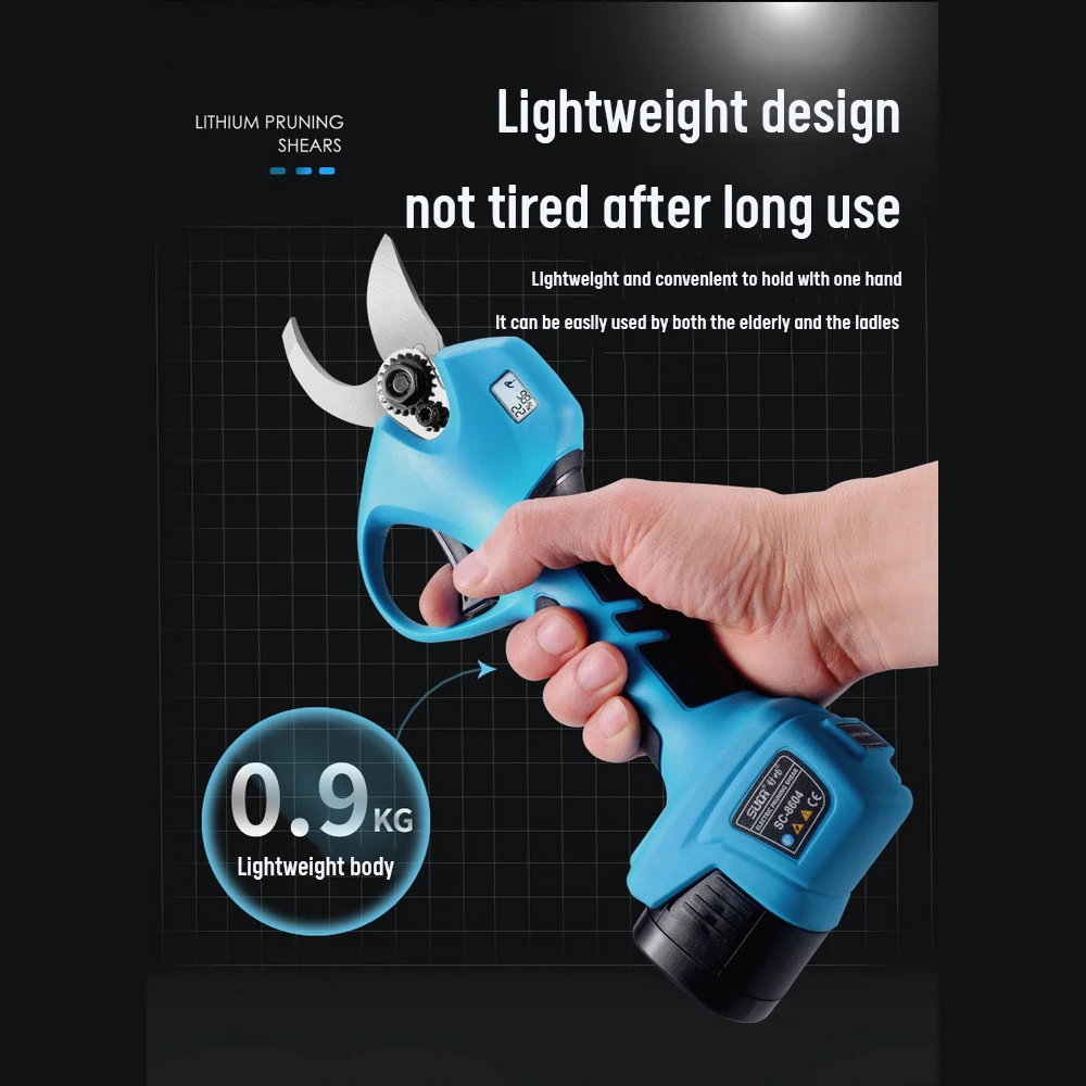 

2022 Cordless Electric Pruning Shears LED Lithium-ion Electric Shears Electric Tree Branches Fruit Tree Garden Scissors Tool
