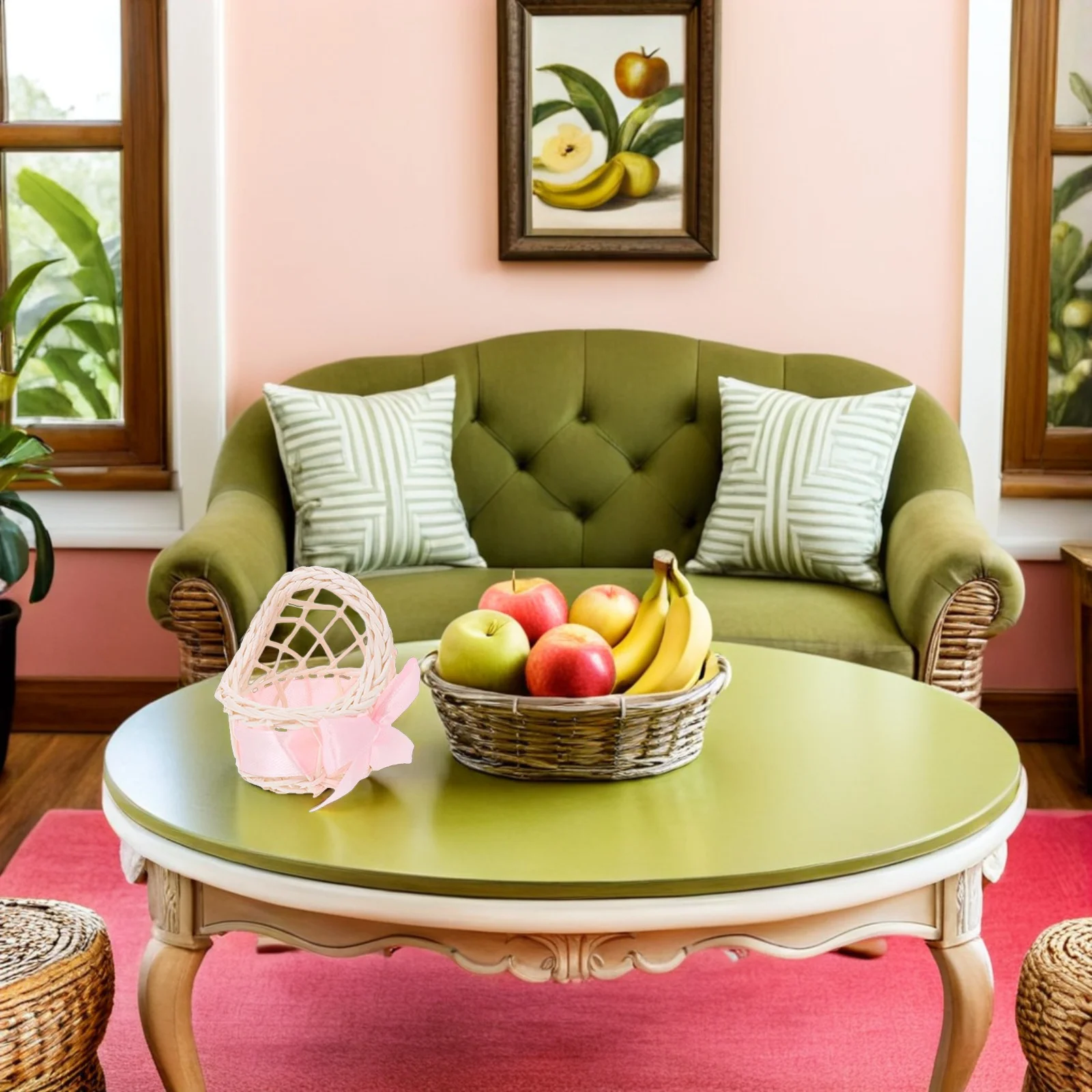 

6 шт. миниатюрная корзина ручной работы из смолы, украшение для декора дома, детский подарок, корзина с микросценой для поделок, реквизит