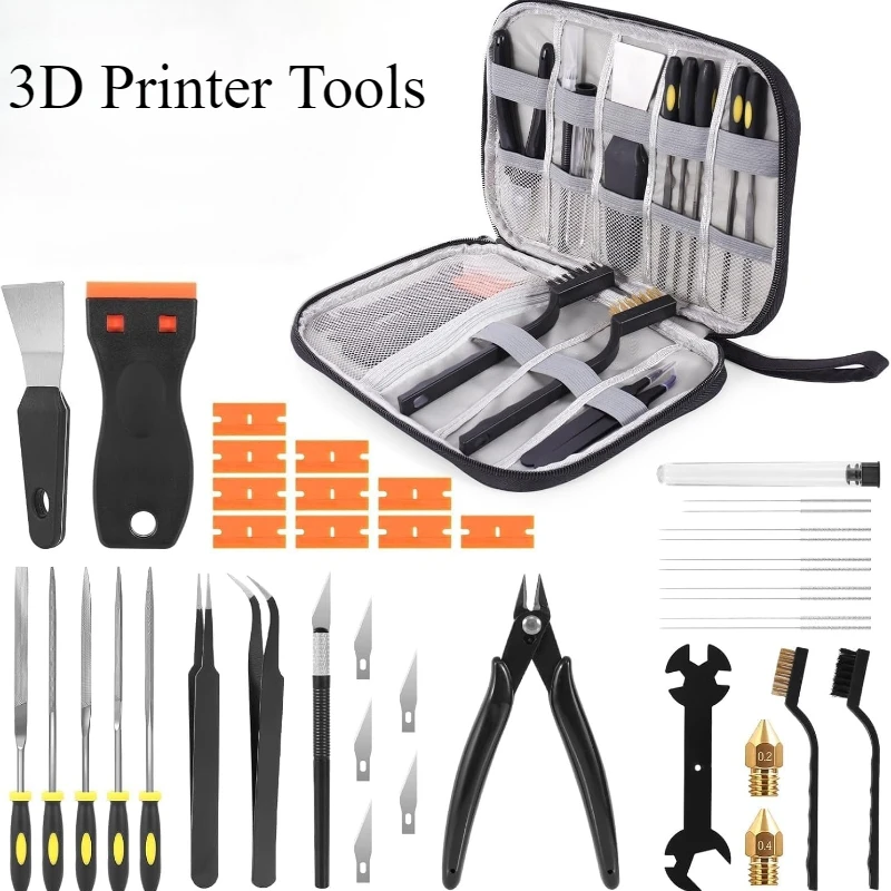 

34pcs 3D Printer Tools Kit for All FDM/SLA Printers Cleaning Finishing Cutt DIY 3D Printer Accessories