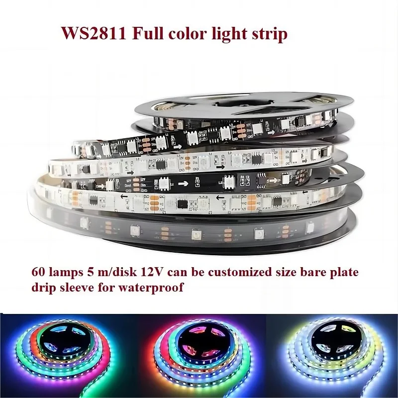 Christmas Lights12V 5m/24V 10m WS2811 RGB Programmable Magic Light Belt Full Color Running Water  Horse Racing LED Light Strip