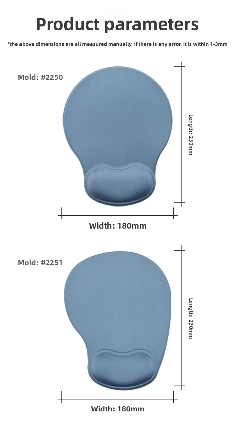 Selbstreinigende Leder-Handgelenkauflage Mauspad Ergonomische Schreibtischunterlage für Büro und Gaming 5 Farben Quadratische und Runde Optionen – Detail 2