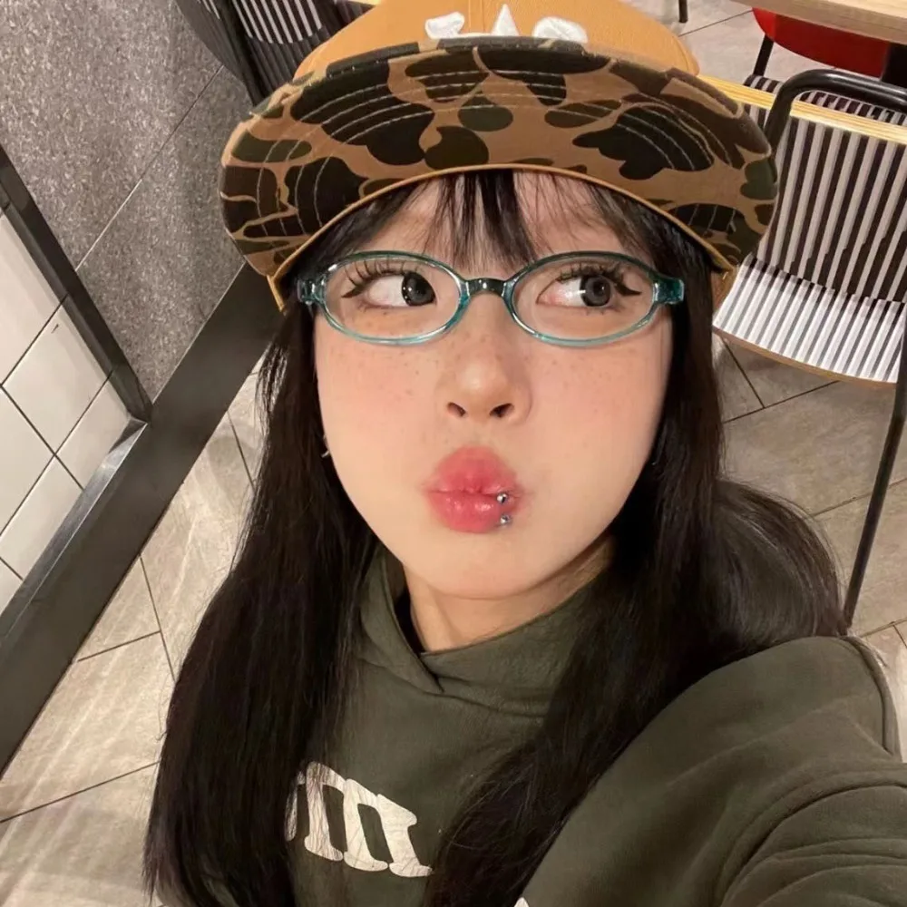 Vintage Y2K Anti Blue-ray Glasses Ins Lightweight Oval Glasses Leopard Print Retro Small Frame Eyewear Women/Men