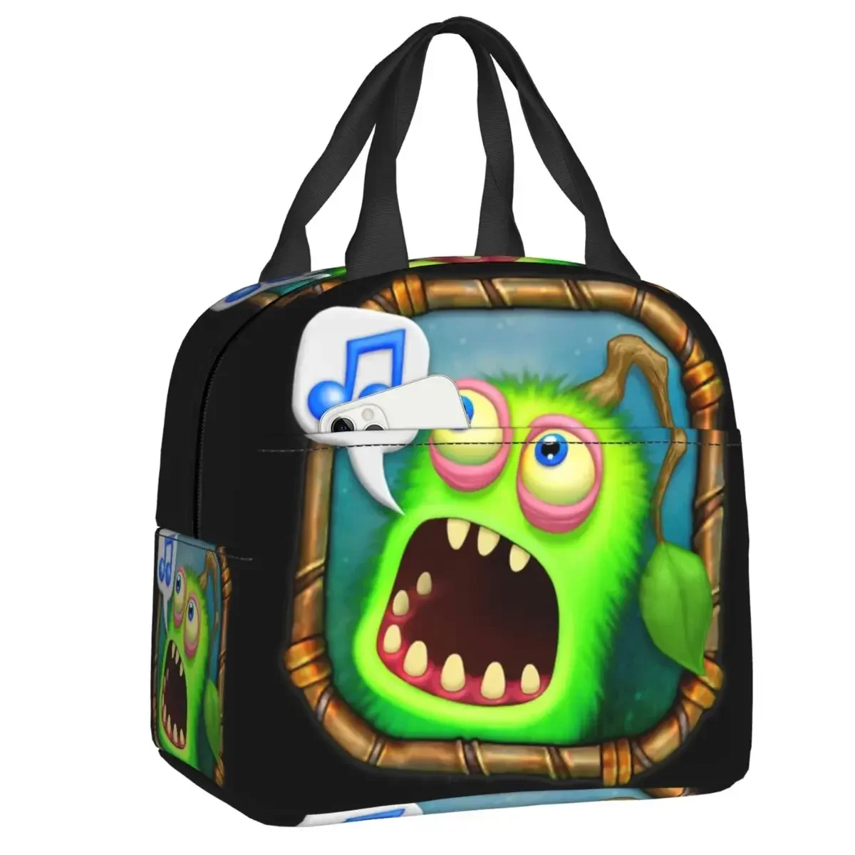 My Singing Monsters Cartoon Insulated Lunch Bag for Camping Travel Video Game Waterproof Thermal Cooler Bento Box Women Kids