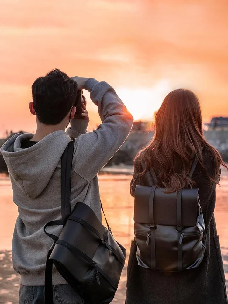 Computerrugzak Leer Dames Outdoor Commuter Boek met grote capaciteit