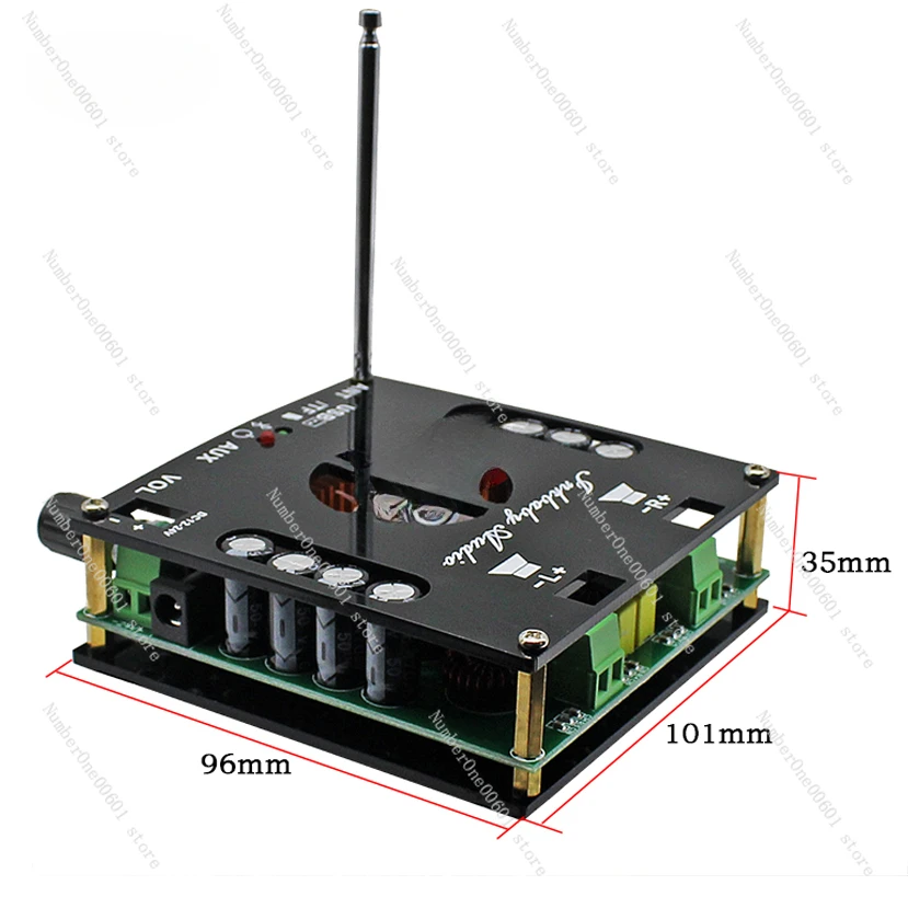 Bluetooth 5.0 Digital Amplifier Board FM Radio Remote Control Controls Dual Channel 2 * 160W High-power Audio Module