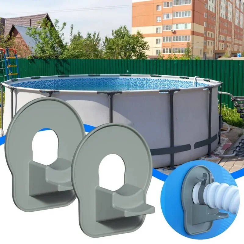 Soportes de soporte para manguera de piscina Intex, Clips de tubería para piscina sobre el suelo con cinta adhesiva, ajuste Universal para la mayoría de las mangueras de piscina, 1/2 Uds.