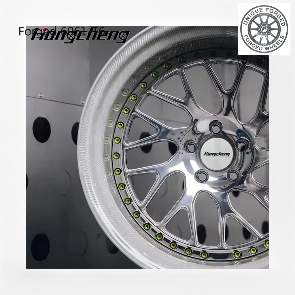 2026 New Design OEM Customized 2 3 Piece 17 18 20 22 24 26 Inch Deep Concave Brushed Bronze Polished Lip Forged Wheels Carbon Fi