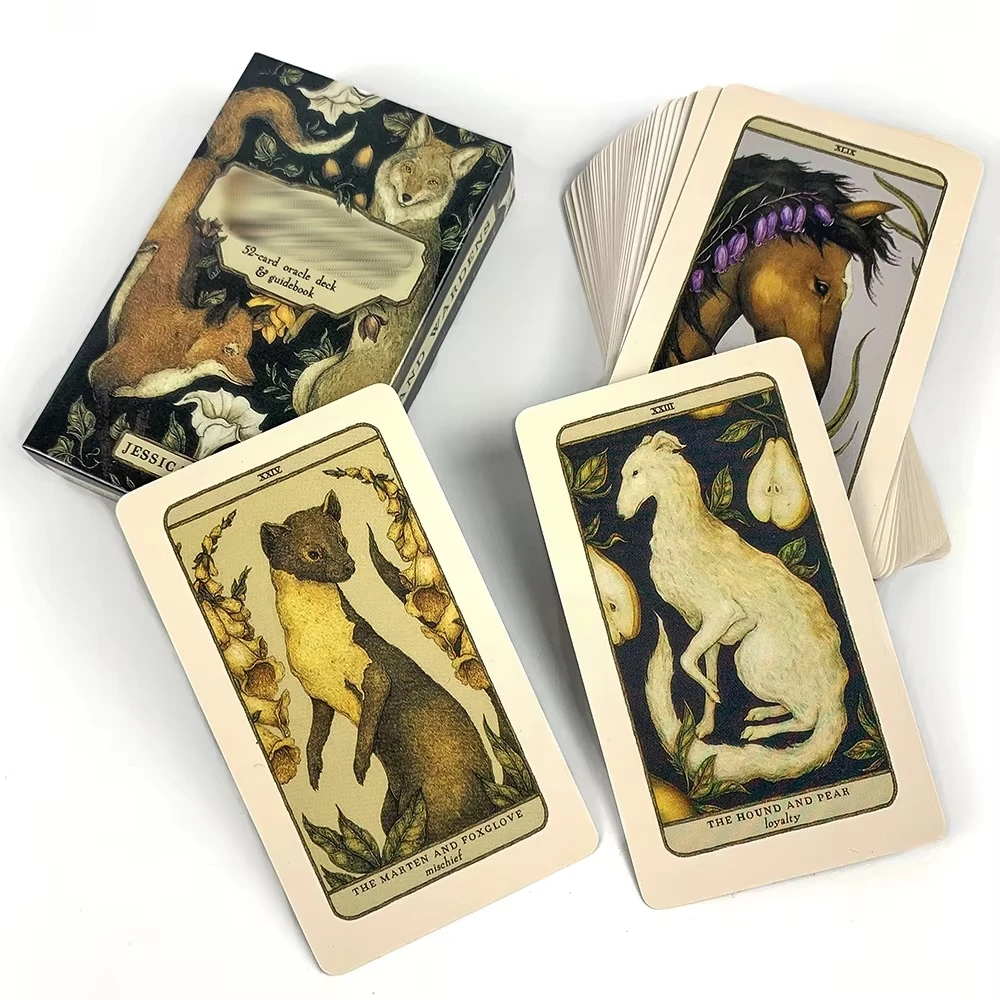 52 بطاقة أوراكل جديدة لخزائن الغابات وألعاب بطاقات أوراكل كاملة من لعبة التارو لحفلات الأصدقاء الإنجليزية #5