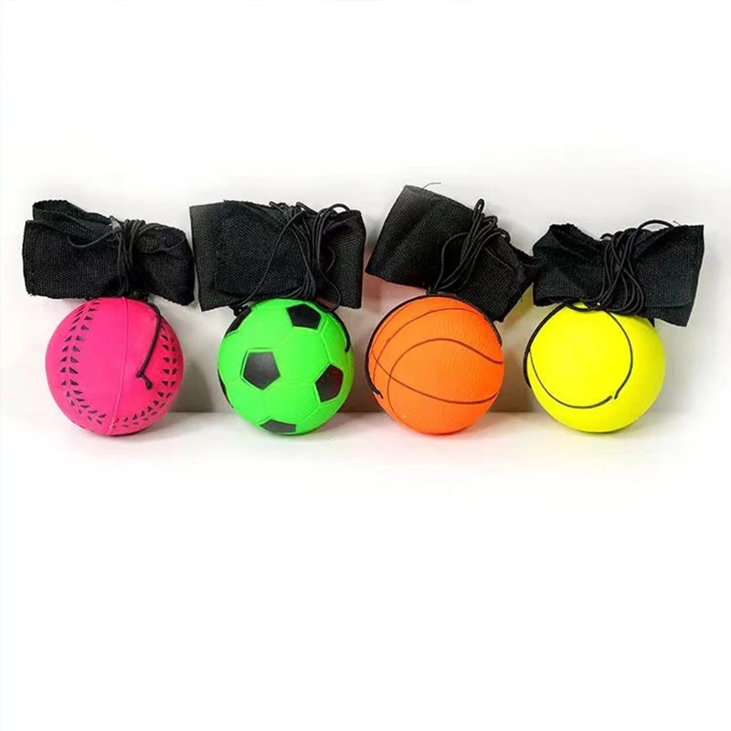 1Pc Return Sponge Rubber Handball Game Practice Bouncing Elastic Movement Nylon Rope Reaction Speed Training