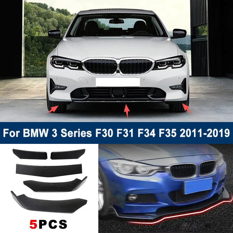 

Adjustable 5Pcs Sectional Front Spoiler Lip For BMW 3 Series F30 F31 F34 F35 2011-2019 Front Bumper Splitter Sport Body Kit
