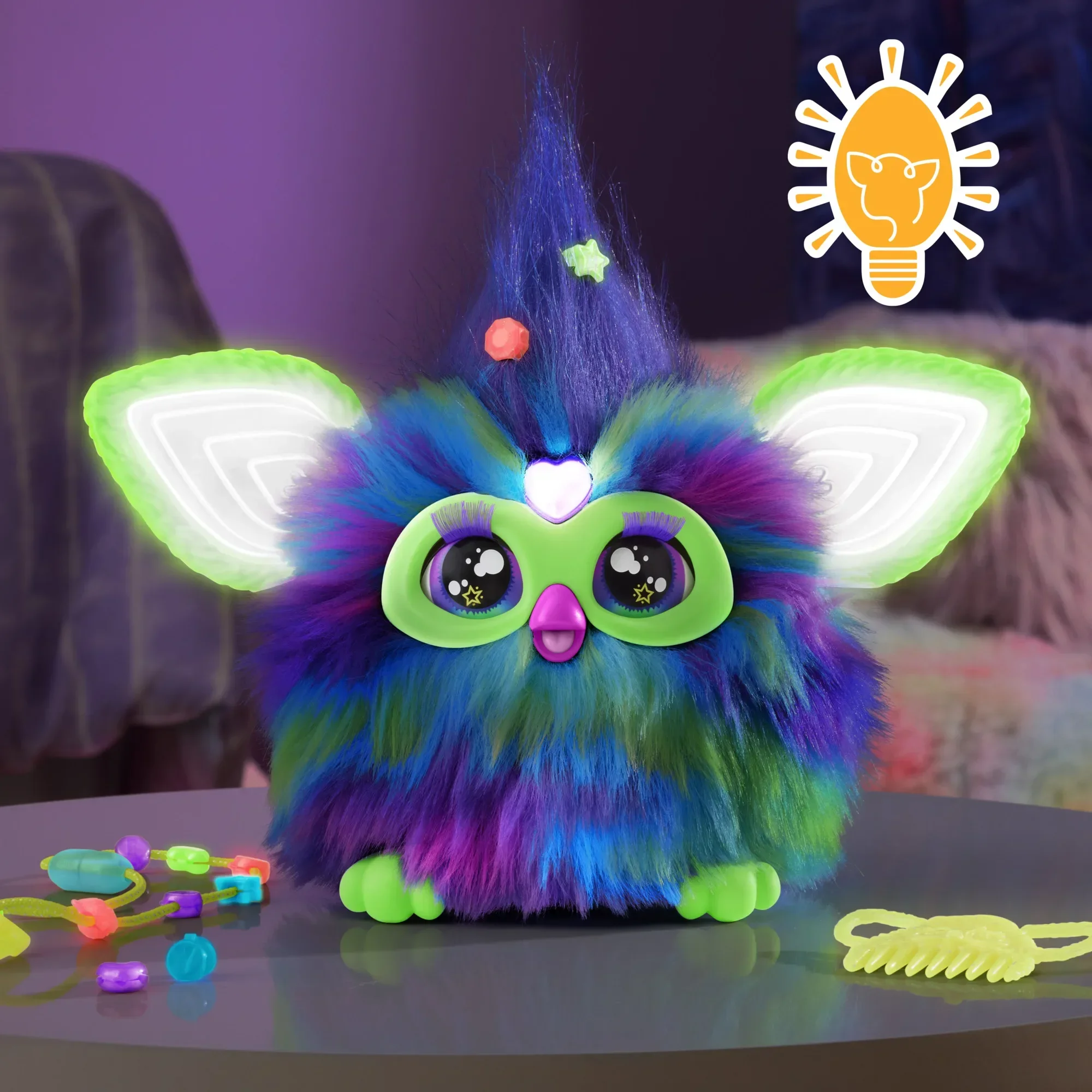 Figura Original de Furby Furblets, serie de colores de galaxia, peluche inteligente interactivo, elfo electrónico, juguetes de voz para cantar, regalos para niños