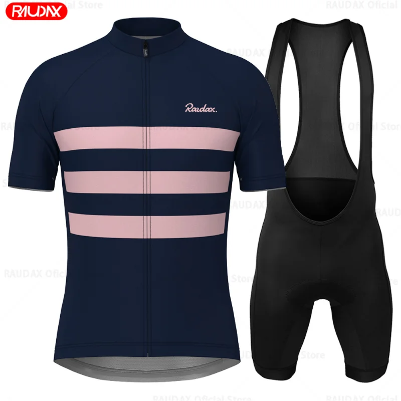 RAUDAX-Men's Pro Cycling Clothing Suit, Breathable, Mountain Triathlon, Quick-Drying, Summer, New