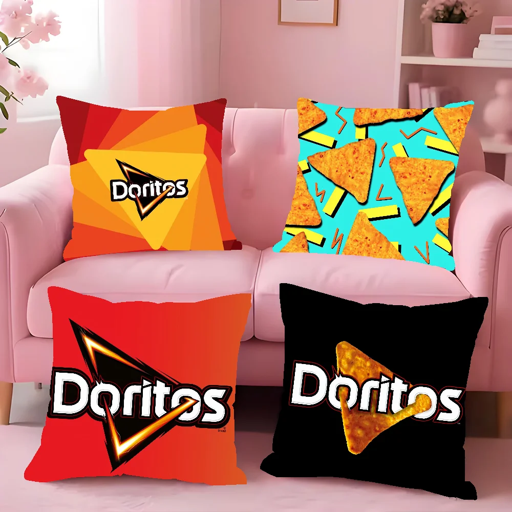 Fashion D-Doritos C-Chips Cushion Cover Square Double-Sided Printing Sofa Cushion Cover Pillowcase Bedroom Bedside