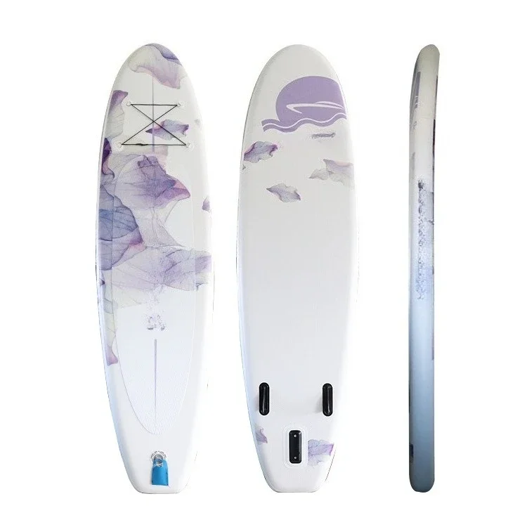 Purple Inflatable Surfboard Double Sport Standing Soft Board Portable, Thickened Outdoor