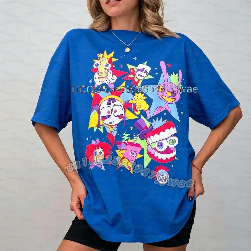 hot cartoon The Amazing Digital Circus Women's Men's Short Sleeve Summer Cotton Y2K Clothing Fashion Casual Tops women T-shirt