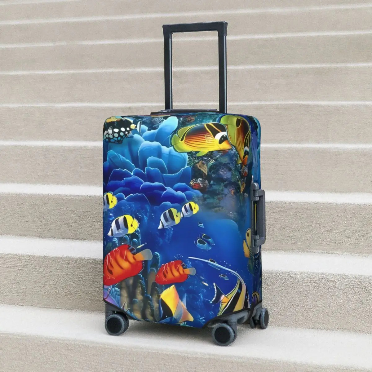 

Funny Underwater Suitcase Cover Sea Animal Print Travel Protector Vacation Fun Luggage Case